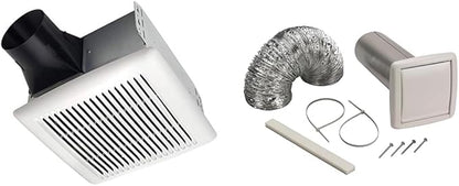 Broan-NuTone AE110 Invent Flex ENERGY STAR Qualified Single-Speed Ventilation Fan, 110 CFM 1.0 Sones, White & Available NuTone WVK2A Flexible Wall Ducting Kit for Ventilation Fans, 4-Inch