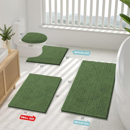 Smiry Bathroom Rugs 30X20, Luxury Chenille Extra Soft Absorbent Bath Mat