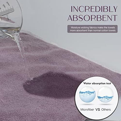 KinHwa Hand Towels for Bathroom, Microfiber Face Towels, 16x30 Inch, 2 Pack