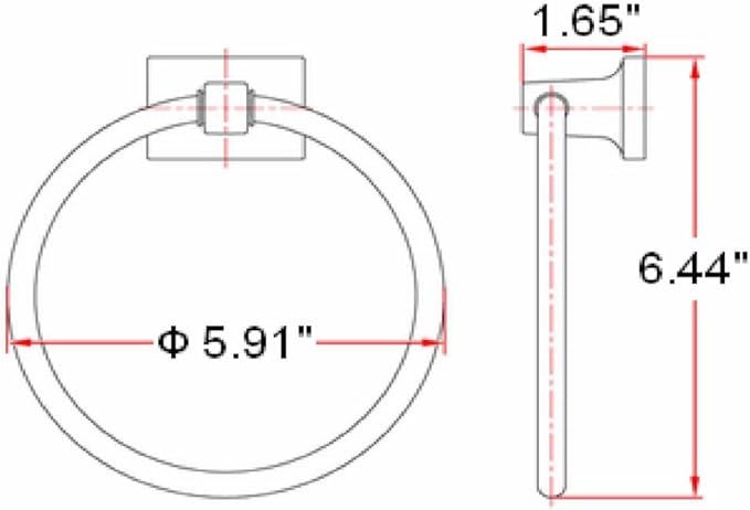 Design House 539163 Millbridge Wall-Mounted Towel Ring for Bathroom, Satin Nickel, Easy Installation with Standard Mount & Concealed Screws