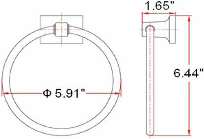 Design House 539163 Millbridge Wall-Mounted Towel Ring for Bathroom, Satin Nickel, Easy Installation with Standard Mount & Concealed Screws