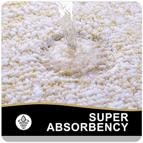 OLANLY Toilet Rugs U-Shaped 24x20, Absorbent Microfiber Bath Mat, Beige