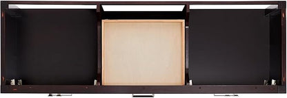 ARIEL Cambridge 66-inch Bathroom Vanity with Sink,Solid Wood, 0.75-inch Italian Carrara Marble Countertop, Double Rectangular Porcelain Sink, 4 Soft Closing Doors, 6 Dovetail Drawers, Espresso