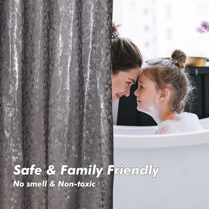Bostofy Waterproof Shower Curtain Liner EVA 8G - Rust-Proof Hooks, Heavy-Duty Magnets - Enhance Your Bathroom with Durability and Elegance