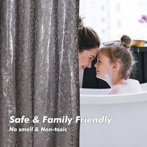 Bostofy Waterproof Shower Curtain Liner EVA 8G - Rust-Proof Hooks, Heavy-Duty Magnets - Enhance Your Bathroom with Durability and Elegance, 72L x 84H Inches