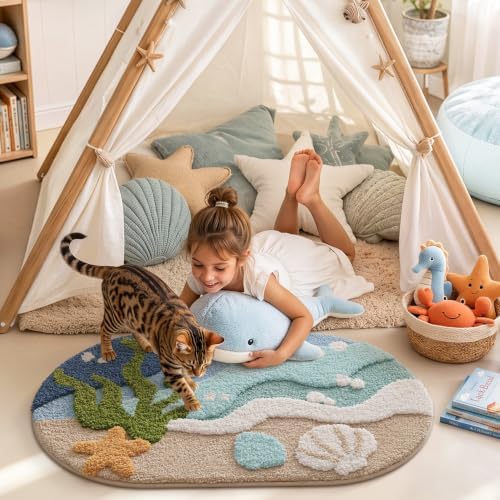 LUMI Beach Bathroom Rug Soft Microfiber Absorbent Bath Mat 22x34