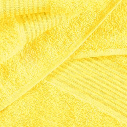 Belizzi Home Ultra Soft 6 Pack Cotton Towel Set, Contains 2 Bath Towels 28x55 inch, 2 Hand Towels 16x24 inch & 2 Wash Coths 12x12 inch, Ideal for Everyday use, Compact & Lightweight - Yellow