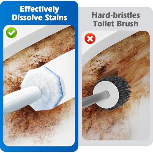 50 Count Disposable Toilet Wand Refills 3-Layer Brush Heads