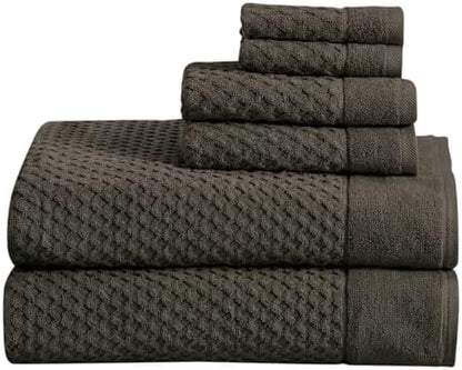 Great Bay Home Bath Towels - 100% Cotton 6 Piece Bath Sheet Set - Diamond Waffle Weave - Absorbent, Durable, Quick-Dry Towels for Bathroom (Midnight)