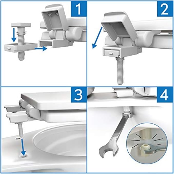 Bemis Alesio II Slow Close Toilet Seat, Easy Clean Hinges and Adjustable Perfect Fit Wood Seat, Made in USA, Elongated, Biscuit