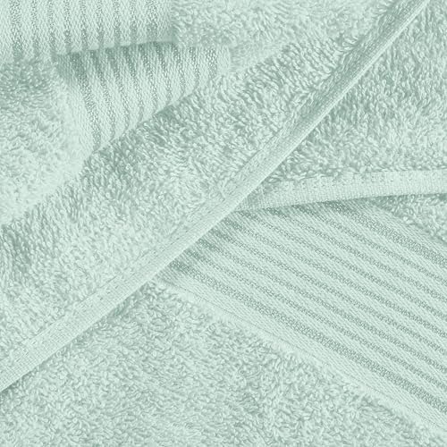 Belizzi Home Ultra Soft 6 Pack Cotton Towel Set, Contains 2 Bath Towels 28x55 inch, 2 Hand Towels 16x24 inch & 2 Wash Coths 12x12 inch, Ideal Everyday use, Compact & Lightweight - Sea Green