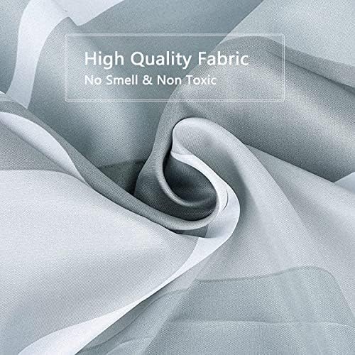 LLSCL Grey Grid Fabric Shower Curtain Liner with Magnets, Waterproof Hotel Quality, 72 x 72 Machine Washable