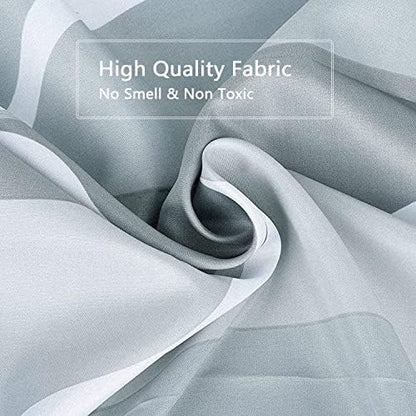 LLSCL Grey Grid Fabric Shower Curtain Liner with Magnets, Waterproof Hotel Quality, 72 x 72 Machine Washable