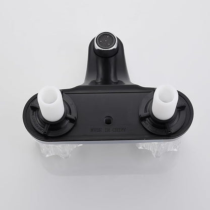 RV Two Handle Bathroom Sink Faucet with Clear Acrylic Knobs - 2-Handle (Chrome)