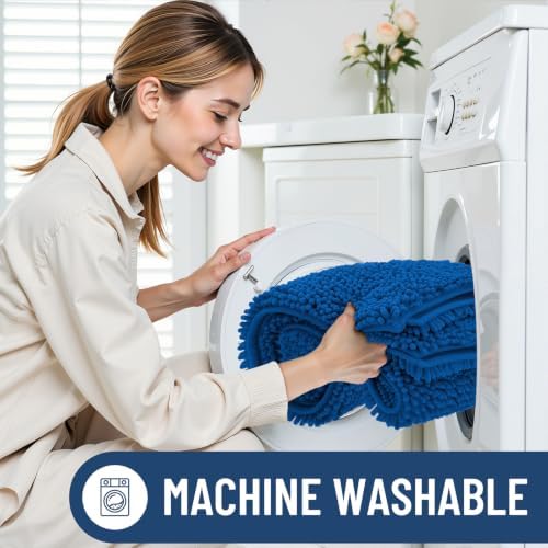 Smiry Bathroom Rugs 24X16, Luxury Chenille Extra Soft Absorbent Bath Mat
