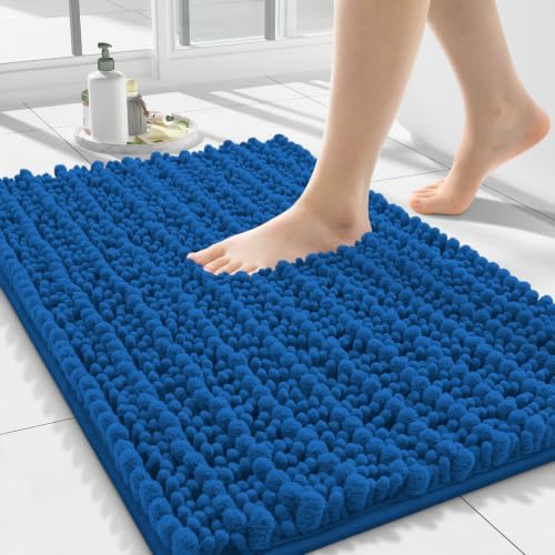 Smiry Bathroom Rugs 24X16, Extra Soft Rubber Backing Chenille Bath Mats