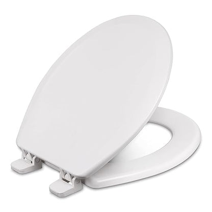 Centoco Round Toilet Seat, Heavy-Duty Wood Core with Plastic Scratch-Resistant Finish, 6-Pack, Residential, Made in the USA, 700-001, White