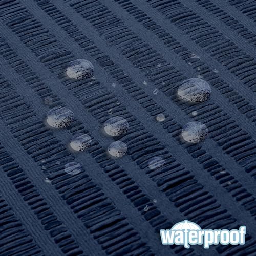 Aiyufeng Moga Navy Blue Shower Curtain 72 Inch Long for Bathroom