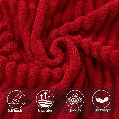 2 Piece Bath Sheets, 40"x80" Microfiber Bath Towels, Red