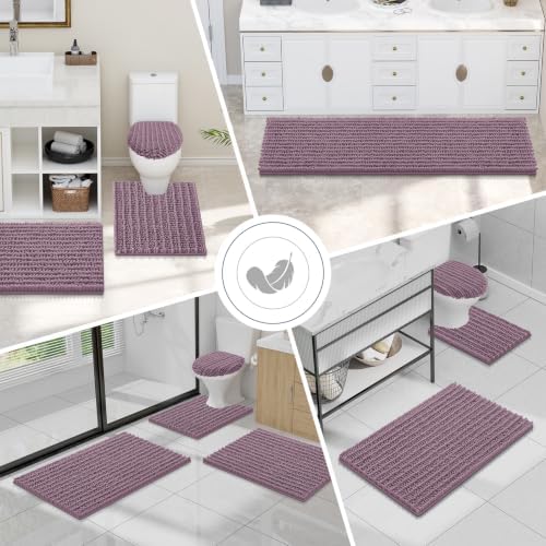 Smiry Bathroom Toilet Rugs U Shaped 24X20, Chenille Bath mats for Toilet