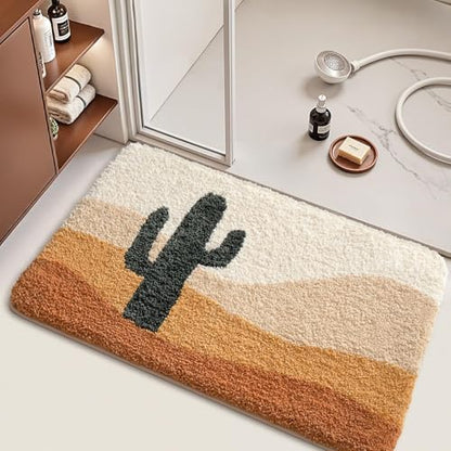 LUMI Cactus Bathroom Rug 24x36 Soft Absorbent Bath Mat, Non Slip
