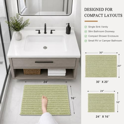 Arotive Bathroom Rugs Mat 24x16, Soft Absorbent Chenille Shaggy Bath Mat