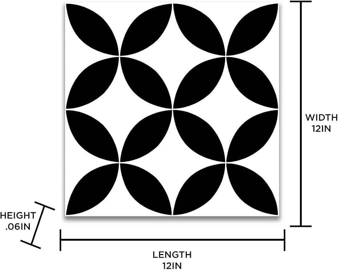 FloorPops FP3301 Starlight Peel & Stick Floor Tiles, Black (Pack of 2)