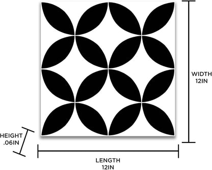 FloorPops FP3301 Starlight Peel & Stick Floor Tiles, Black (Pack of 2)