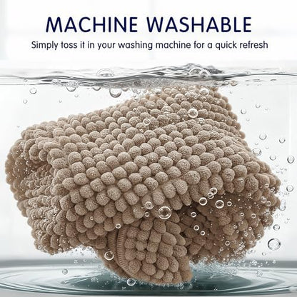 SUBRTEX Bathroom Rugs, 24" x 60" Chenille Bath Rug Soft Short Plush Bath Mat Soft Shower Mat Water Absorbent Shower Mat Quick Dry Machine Washable, Taupe Brown