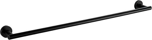 SEIDO 18 Inch Matte Black Towel Bar for Bathroom Wall, One-Piece No-Assembly Kitchen Towel Holder Rod, SUS 304 Stainless Steel Towel Rack Wall Mounted, 16" Hanging Length, Complete Mounting Kit