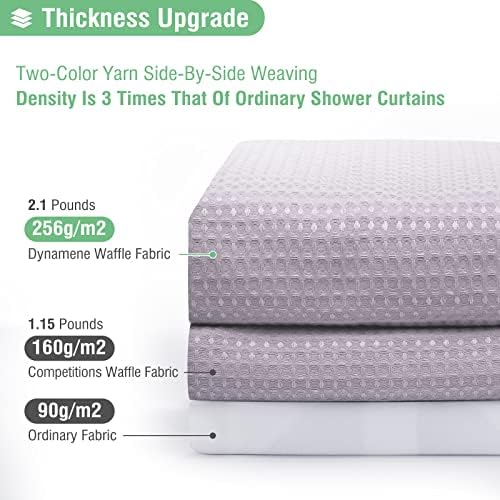 Dynamene Extra Wide Waffle Shower Curtain 256 GSM Fabric 108x72 Lavender