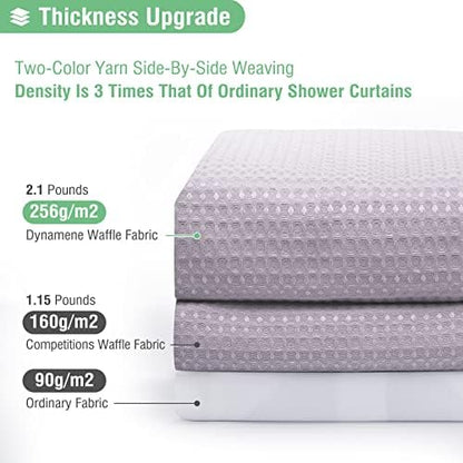 Dynamene Extra Wide Waffle Shower Curtain 256 GSM Fabric 108x72 Lavender