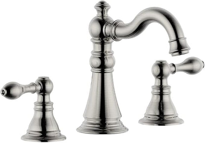 8 Inch Two-Handle Widespread Bathroom Faucet with Pop up Drain, Brushed Nickel Bathroom Sink Faucet 3 Hole,High Arc Swivel Spout Lavatory Faucet,F-8805-BN