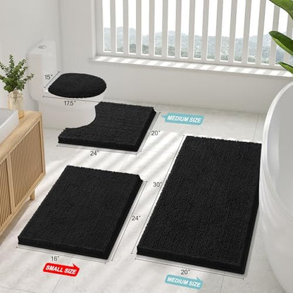Smiry Bathroom Rugs 120X24, Luxury Chenille Extra Soft Absorbent Bath Mat