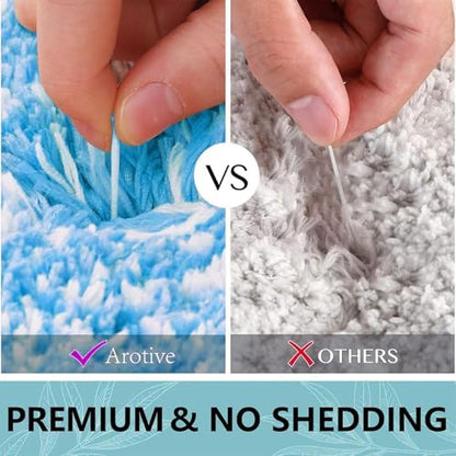Arotive Microfiber Bathroom Rugs, Shaggy Soft Absorbent Bath Rug, 54x24