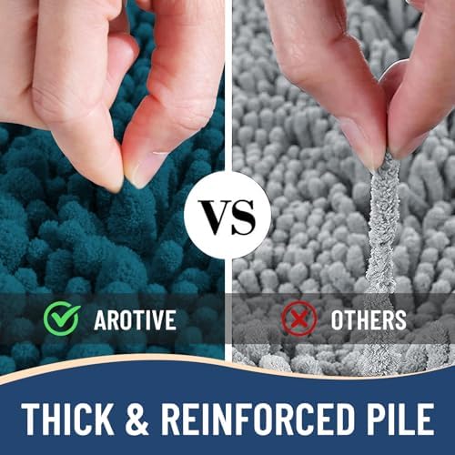 Arotive Bathroom Rugs Mat 47x24, Soft Absorbent Chenille Shaggy Bath Mat
