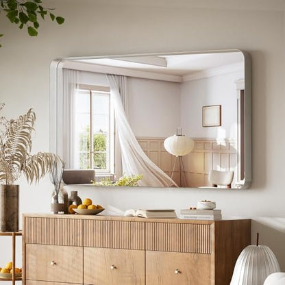 VooBang Bathroom Mirror 30"x56", Silver Gorgeous Deep Frame Wall Mirror