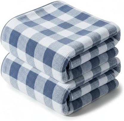 2-Pack Microfiber Bath Towels (27x54 Inches) - Ultra Soft & Quick Dry, 3X Absorbency, Lightweight for Gym, Yoga, Travel & Spa - Perfect for Home, Fitness & Post-Workou