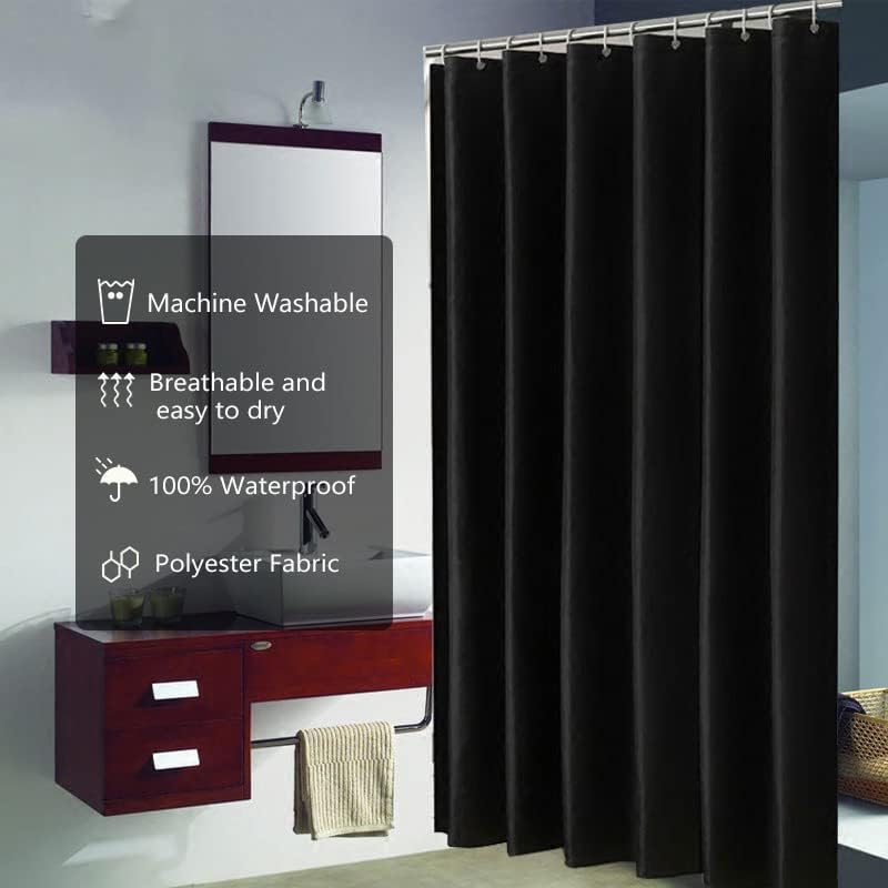 LLSCL 5 Pack Fabric Shower Curtain Liner with Magnets, Shower Curtain with Rustproof Metal Gromments and Waterproof Hotel Quality, 72 x 72 Machine Washable
