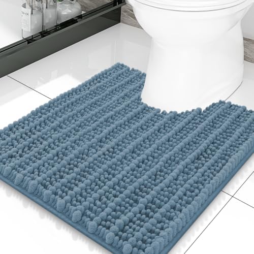 Smiry Bathroom Toilet Rugs U Shaped 20X20, Chenille Bath mats for Toilet