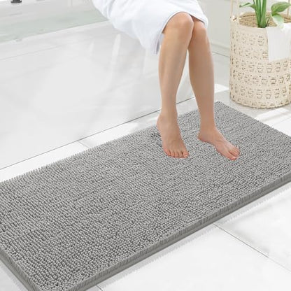 Smiry Bathroom Rugs 47X20, Luxury Chenille Extra Soft Absorbent Bath Mat