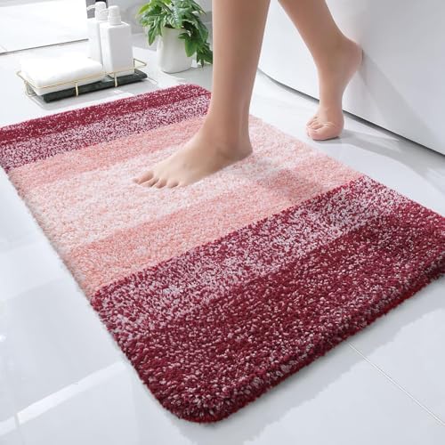 OLANLY Small Bathroom Rugs 24x16, Extra Soft Absorbent Microfiber Bath Rugs