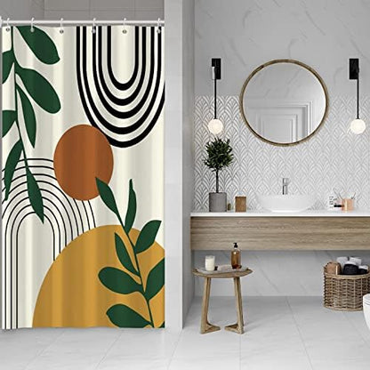 Boho Sun Shower Curtain with Hooks for Bathroom 54x72 Inch