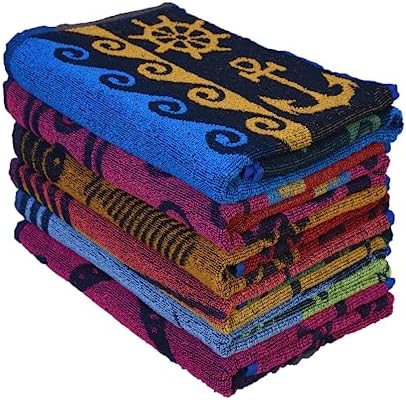 Cotton Beach Towels- Hammam Classic Pool Towel 30 x 60 Inches Oversized Soft Beach Towels for Adults - Luxury Bath Towels - Summer Gifts Accessories - Pack of 6