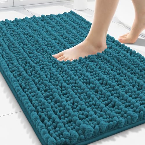 Smiry Bathroom Rugs 30X20, Extra Soft Rubber Backing Chenille Bath Mats