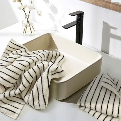 Black and White Striped Hand Towels for Bathroom, Vintage Kitchen Decor