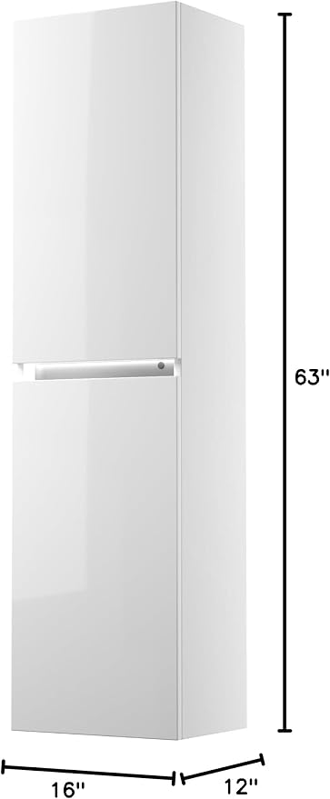 Vanity Art Inches LED Light 12 Inch Small Bathroom Storage Wall Mounted Cabinet with Doors and Shelves Toilet Vanity Narrow Bath Organizer Sensor Switch