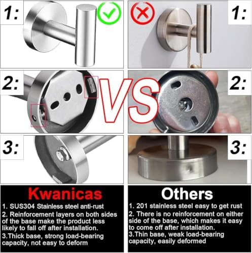 5 Pieces Brushed Nickel Bathroom Hardware Accessories Set, SUS304 Stainless Steel 24 Inch Bath Towel Bar Set, Round Bathroom Towel Holder Set, Towel Racks for Bathroom Wall Mounted