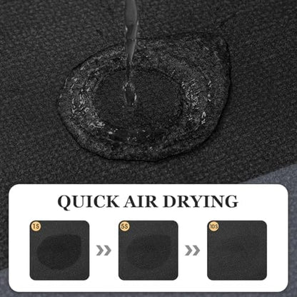 ACCUMTEK Non Slip Bath Mat, Thin Bathroom Rugs Fit Under Door, Quick Dry Bath Mats, Machine Washable Bath Rugs for Bathroom, Bathtub & Kitchen, Bathtub, Black/Bordered/32 x20
