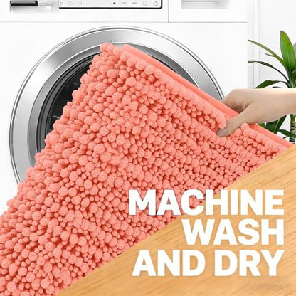 OLANLY Bathroom Runner Rugs 59x24, Thick Soft Absorbent Chenille Bath Rugs
